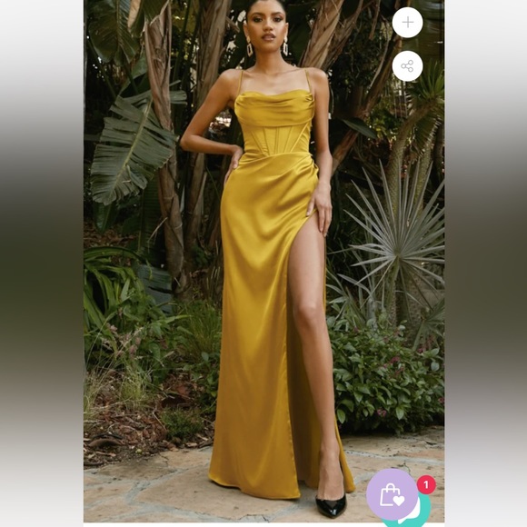 Dresses & Skirts - Wedding guest / prom corset satin dress -mauve colour